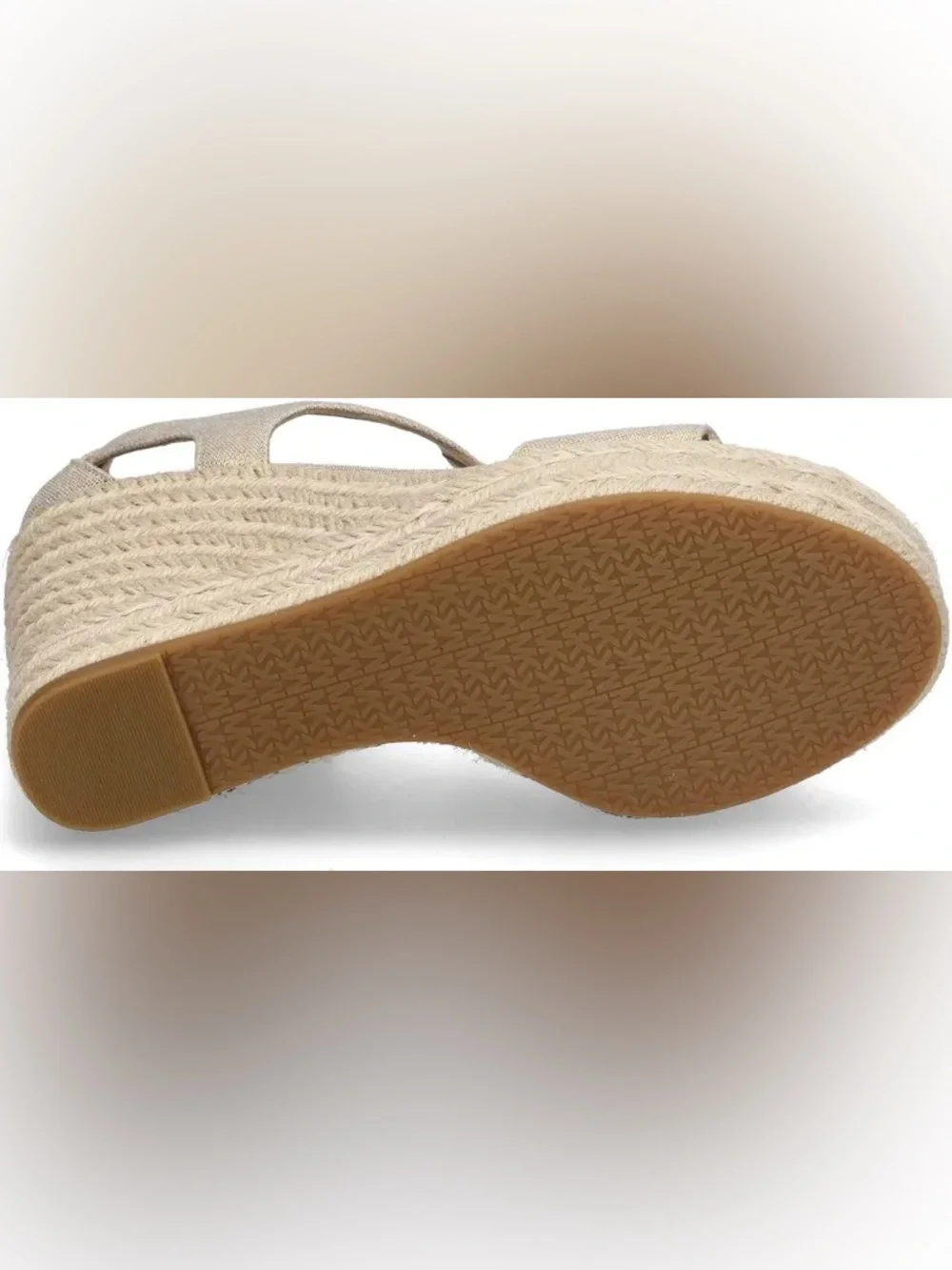 MICHAEL Michael Kors | Gold Linen Espadrille Wedge Sandals | 6.5